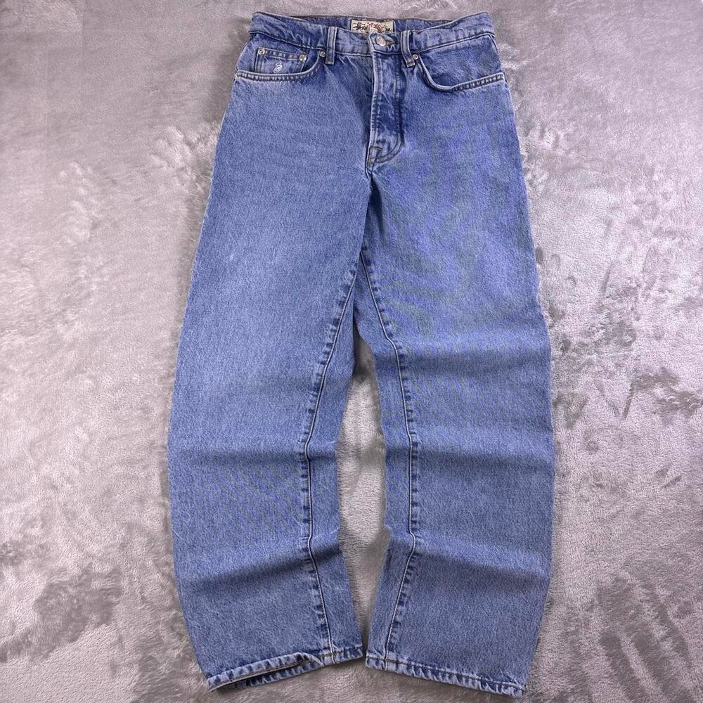 Stüssy Classic Jeans Size 28 Light Blue Wash Denim Streetwear Skate Surf